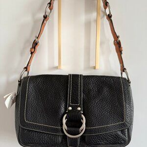 COACH NEW with TAG Vintage Y2K Chelsea Field Bag F10893, Black Pebbled Leather
